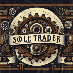 a "sole Trader" vintage flag steampunk style